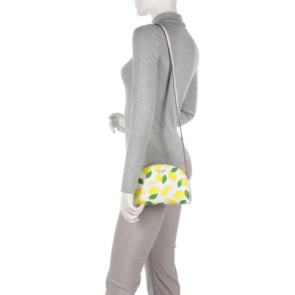 ♠️♠️♠️ Kate Spade Morgan Lemon Toss Embossed Double-zip Dome Crossbody ♠️♠️♠️ - Picture 10 of 15